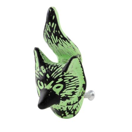 Lime Green Fox Face Distressed Iron Cabinet Knobs